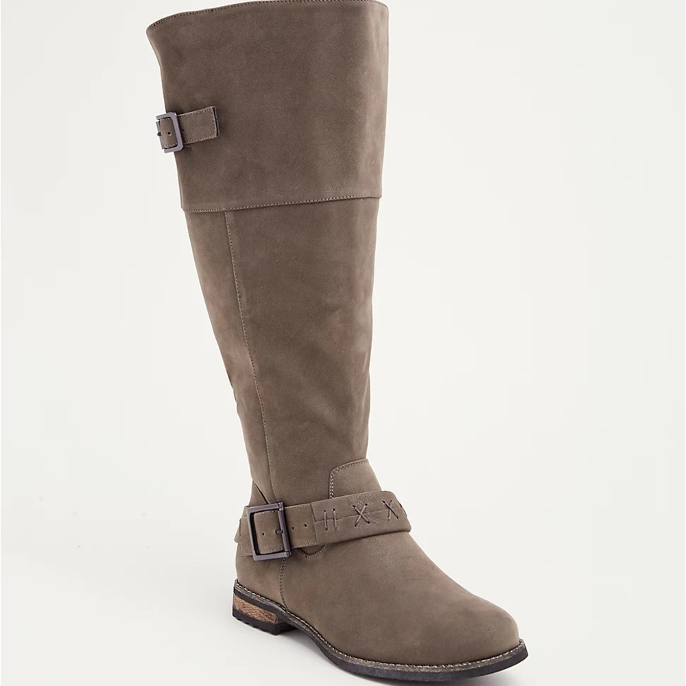 Torrid Stitch Buckle Knee-High Boots
